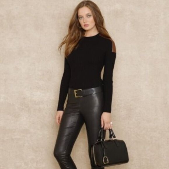 Ralph Lauren Long Sleeve Crew Neck With Suede Details - Picture 7 of 16